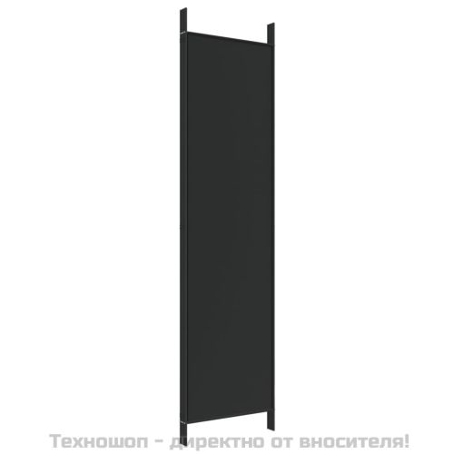 Параван за стая, 4 панела, черен, 200x200 cм, плат