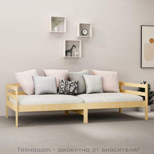 Дневно легло с матрак, 90x200 см, борово дърво масив