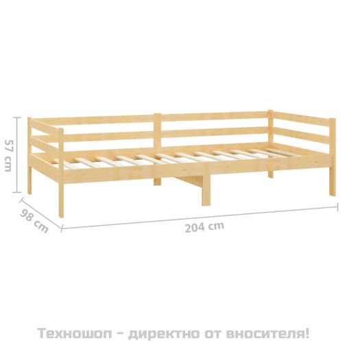 Дневно легло с матрак, 90x200 см, борово дърво масив