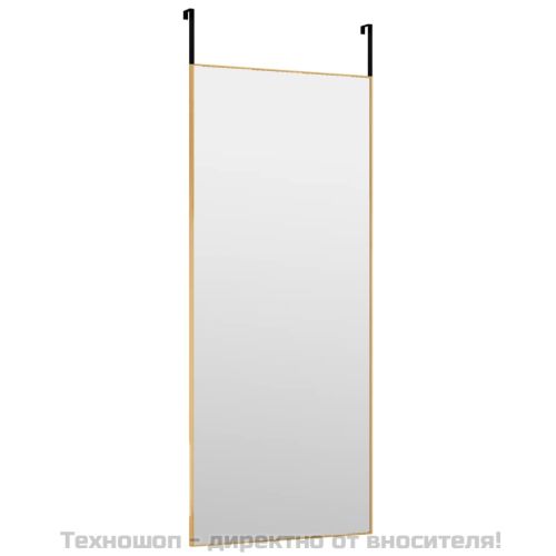 Огледало за врата, златисто, 40x100 см, стъкло и алуминий