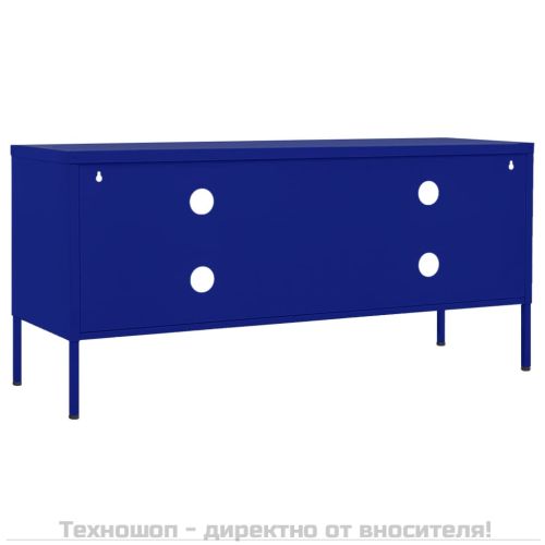 ТВ шкаф, нейви синьо, 105x35x50 см, стомана
