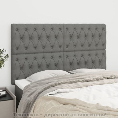 Табла за легло, тъмносива, 144x7x118/128 см, плат