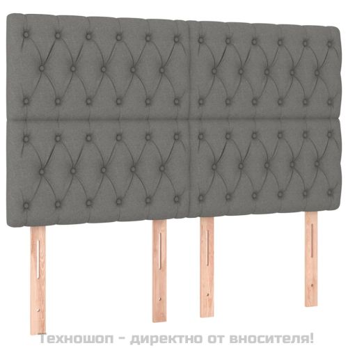 Табла за легло, тъмносива, 144x7x118/128 см, плат