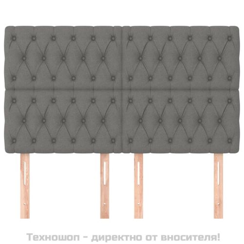 Табла за легло, тъмносива, 144x7x118/128 см, плат