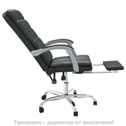 Наклоняем офис стол, черен, изкуствена кожа