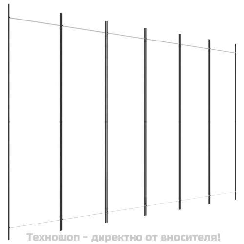 Параван за стая, 6 панела, бял, 300x200 см, текстил