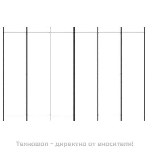Параван за стая, 6 панела, бял, 300x200 см, текстил