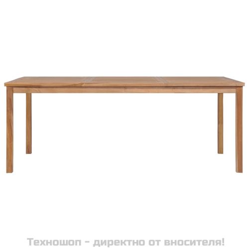 Градински комплект за хранене, 7 части, 200x100 см, масивно тиково дърво