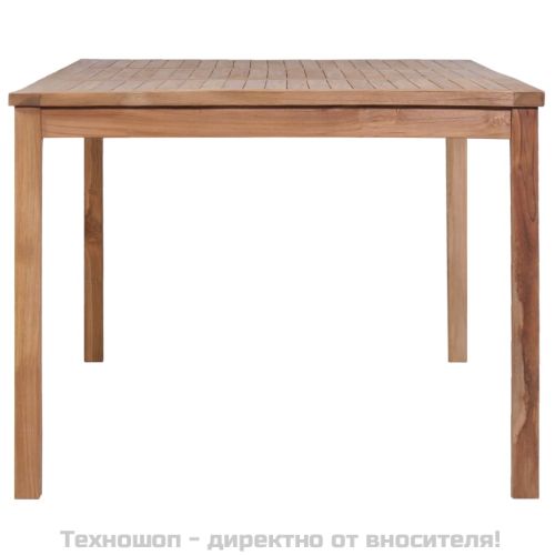 Градински комплект за хранене, 7 части, 200x100 см, масивно тиково дърво