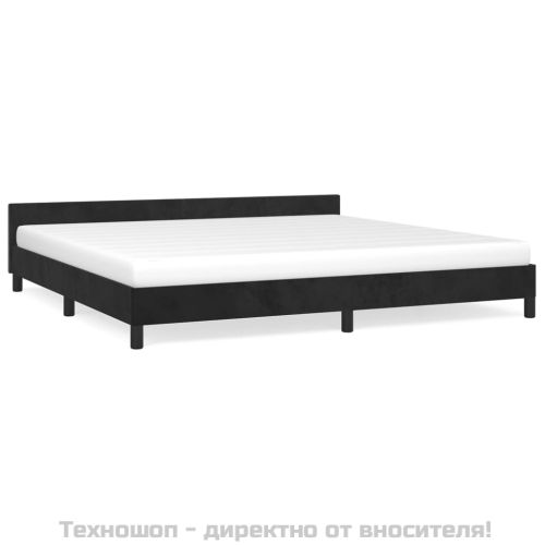 Рамка за легло без матрак, черна, 200x200 см, кадифе