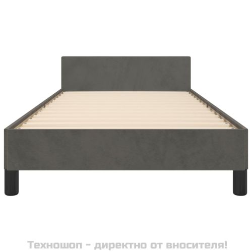 Рамка за легло без матрак, тъмносива, 90x200 см, кадифе