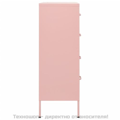 Шкаф с чекмеджета, розов, 80х35х101,5 см, стомана