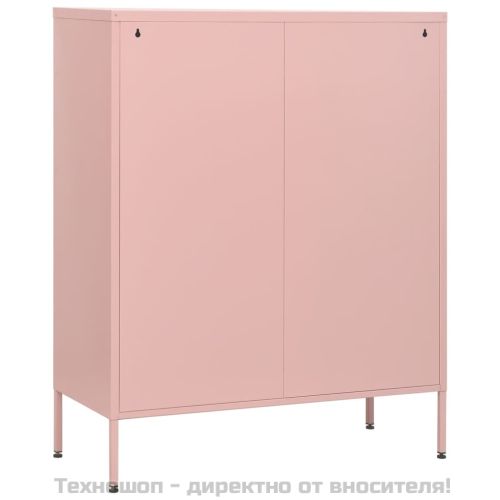 Шкаф с чекмеджета, розов, 80х35х101,5 см, стомана