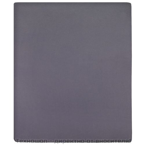 Чаршаф с ластик, антрацит, 140x200 см, памук