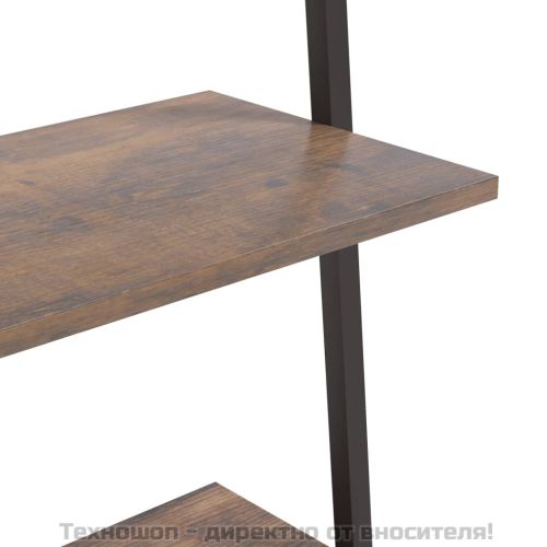 Етажерка стълба с 5 рафта тъмнокафяво и черно 64x34x185,5 см