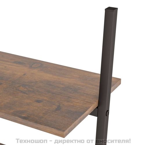Етажерка стълба с 5 рафта тъмнокафяво и черно 64x34x185,5 см