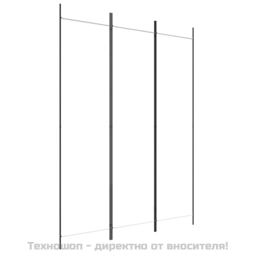 Параван за стая, 3 панела, бял, 150x200 см, текстил