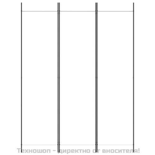 Параван за стая, 3 панела, бял, 150x200 см, текстил