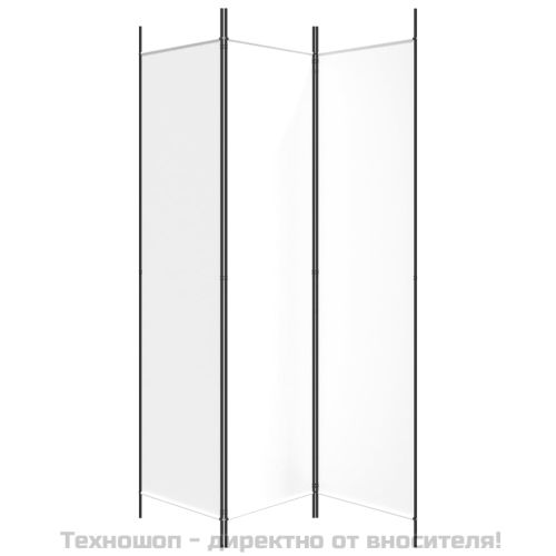 Параван за стая, 3 панела, бял, 150x200 см, текстил