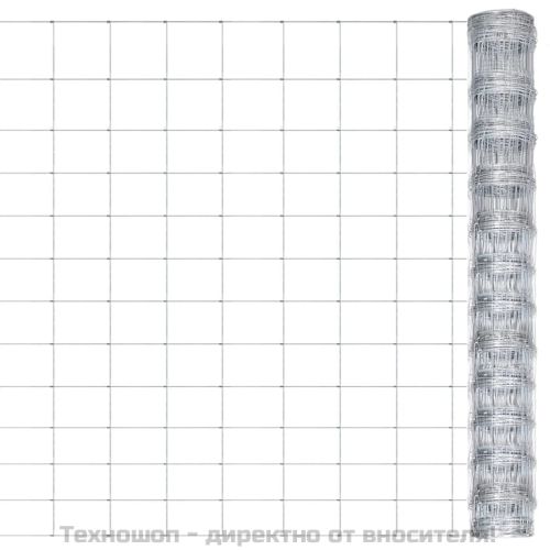 Градинска ограда, поцинкована стомана, 50x1,25 м, сребриста