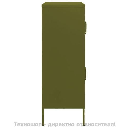 Шкаф за съхранение, маслиненозелен, 80х35х101,5 см, стомана