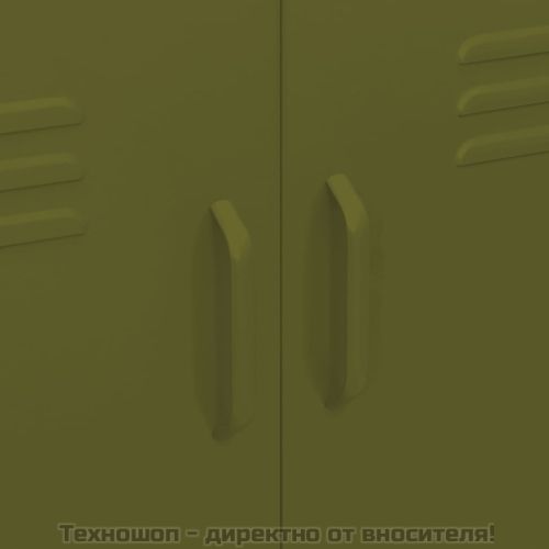 Шкаф за съхранение, маслиненозелен, 80х35х101,5 см, стомана