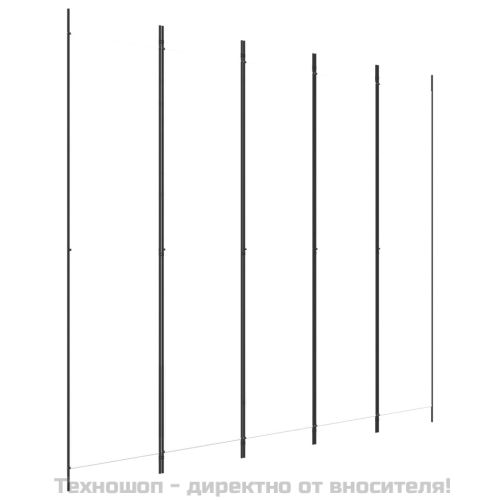 Параван за стая, 5 панела, бял, 250x220 см, текстил