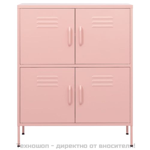 Шкаф за съхранение, розов, 80х35х101,5 см, стомана