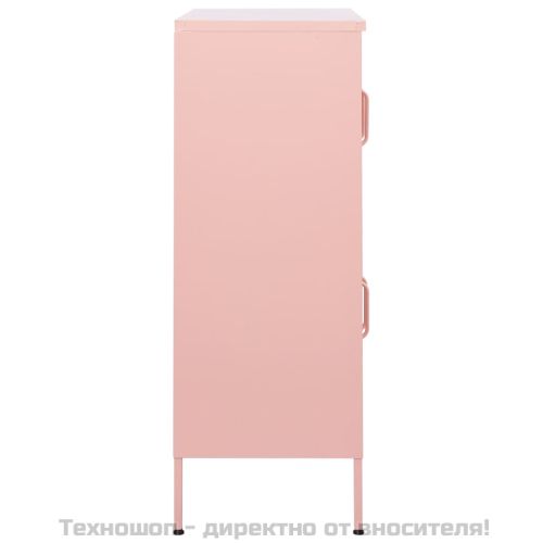 Шкаф за съхранение, розов, 80х35х101,5 см, стомана