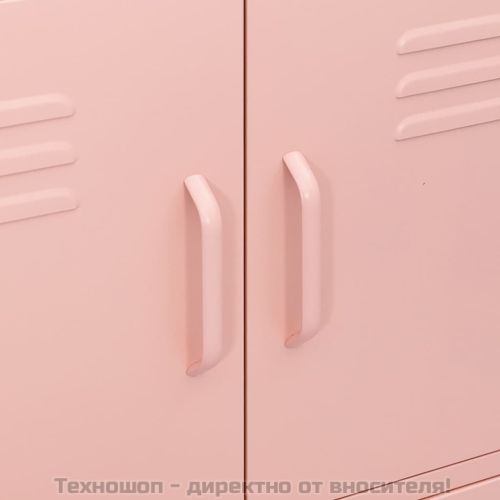 Шкаф за съхранение, розов, 80х35х101,5 см, стомана