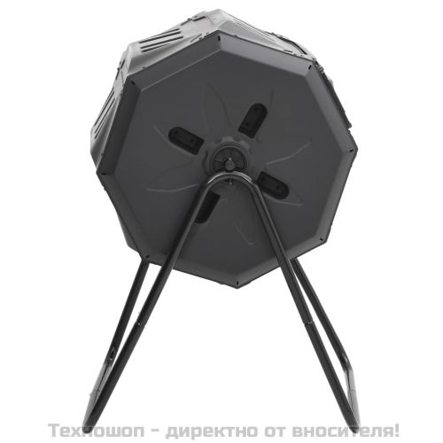 Градински компостер, черен, 73x64x95 см, 160 л