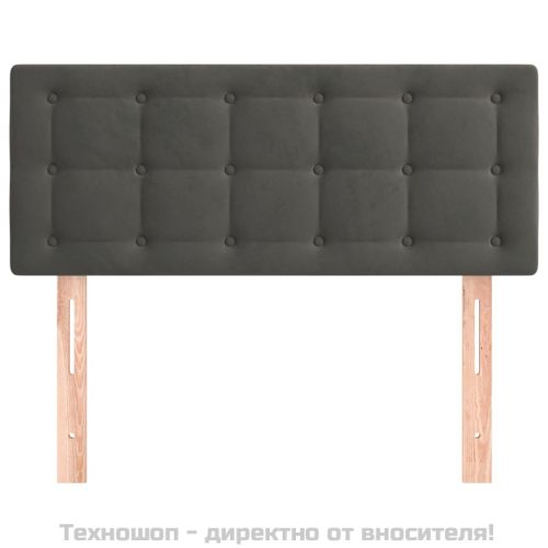 Горна табла за легло, тъмносива, 80x5x78/88 см, кадифе