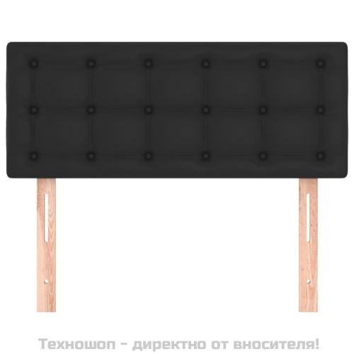 Горна табла за легло, черна, 100x5x78/88 см, изкуствена кожа