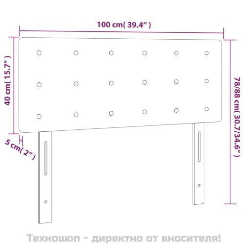 Горна табла за легло, черна, 100x5x78/88 см, изкуствена кожа