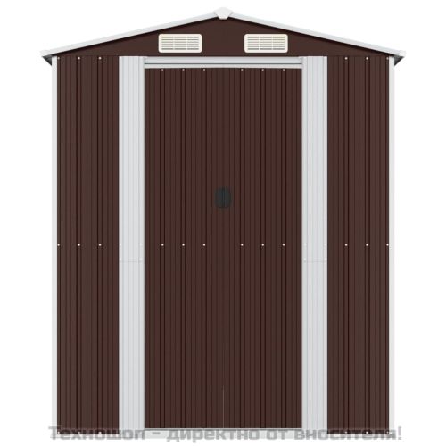 Градински навес тъмнокафяв 192x274x223 см поцинкована стомана