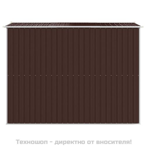 Градински навес тъмнокафяв 192x274x223 см поцинкована стомана
