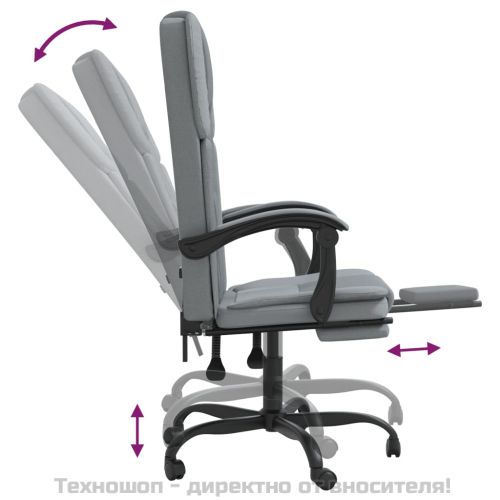 Наклоняем офис стол, светлосив, текстил