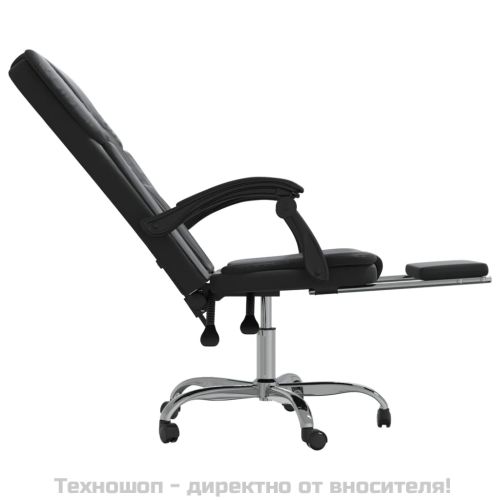 Наклоняем офис стол, черен, изкуствена кожа