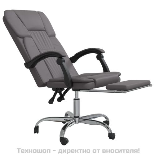 Наклоняем офис стол, сив, изкуствена кожа