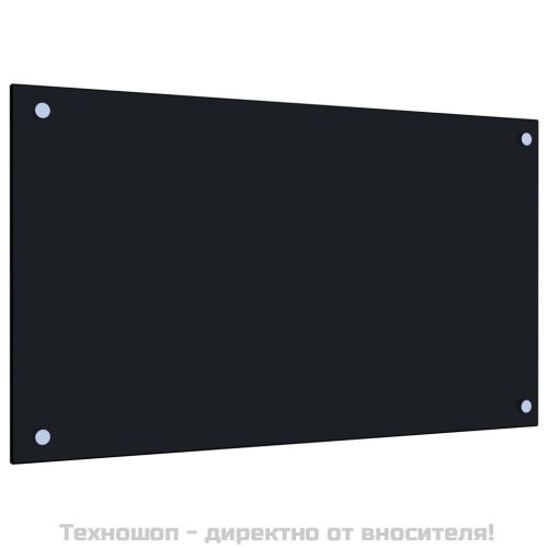 Кухненски гръб, черен, 70х40 см, закалено стъкло