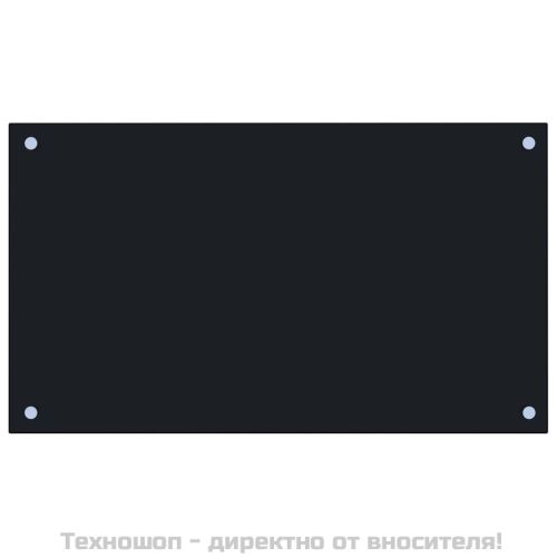 Кухненски гръб, черен, 70х40 см, закалено стъкло