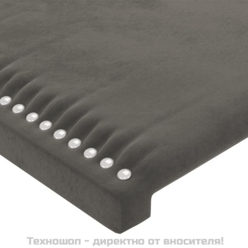 Табла за легло, тъмносива, 144x5x118/128 см, кадифе