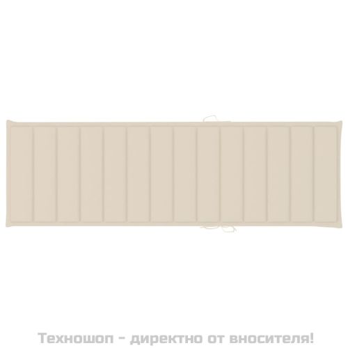 Шезлонг с кремава възглавница, импрегнирана борова дървесина