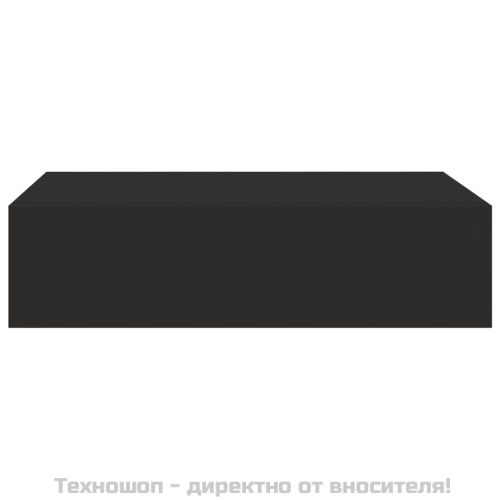Стенни рафтове с чекмеджета, 2 бр, черни, 40x23,5x10 см, МДФ