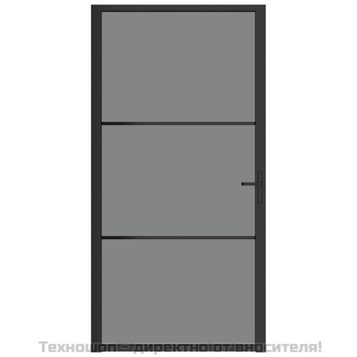 Интериорна врата, 102,5x201,5 см, черна, ESG стъкло и алуминий