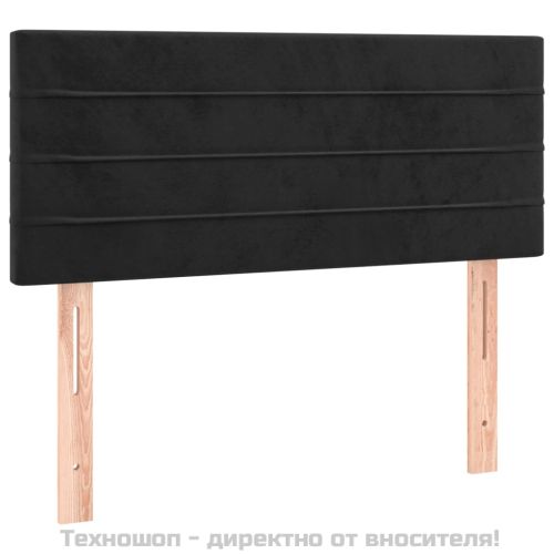 Горна табла за легло, черна, 80x5x78/88 см, кадифе