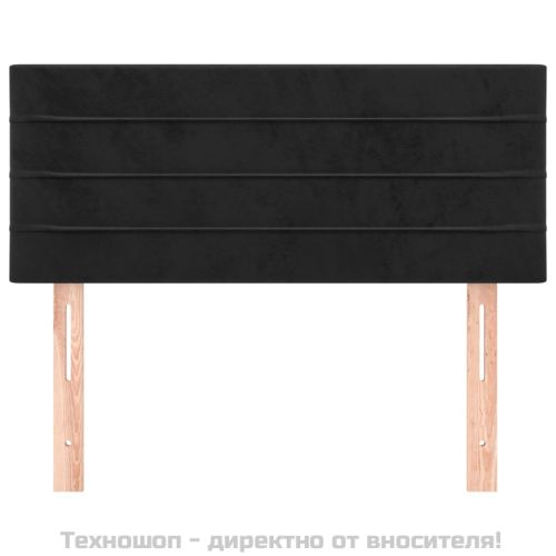 Горна табла за легло, черна, 80x5x78/88 см, кадифе