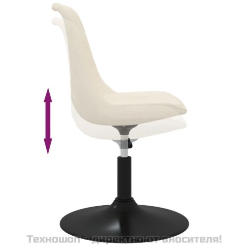 Въртящи се трапезни столове, 4 бр, кремави, кадифе