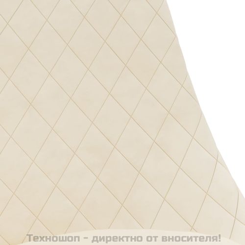 Въртящи се трапезни столове, 4 бр, кремави, кадифе
