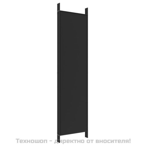 Параван за стая, 5 панела, черен, 250x200 см, текстил
